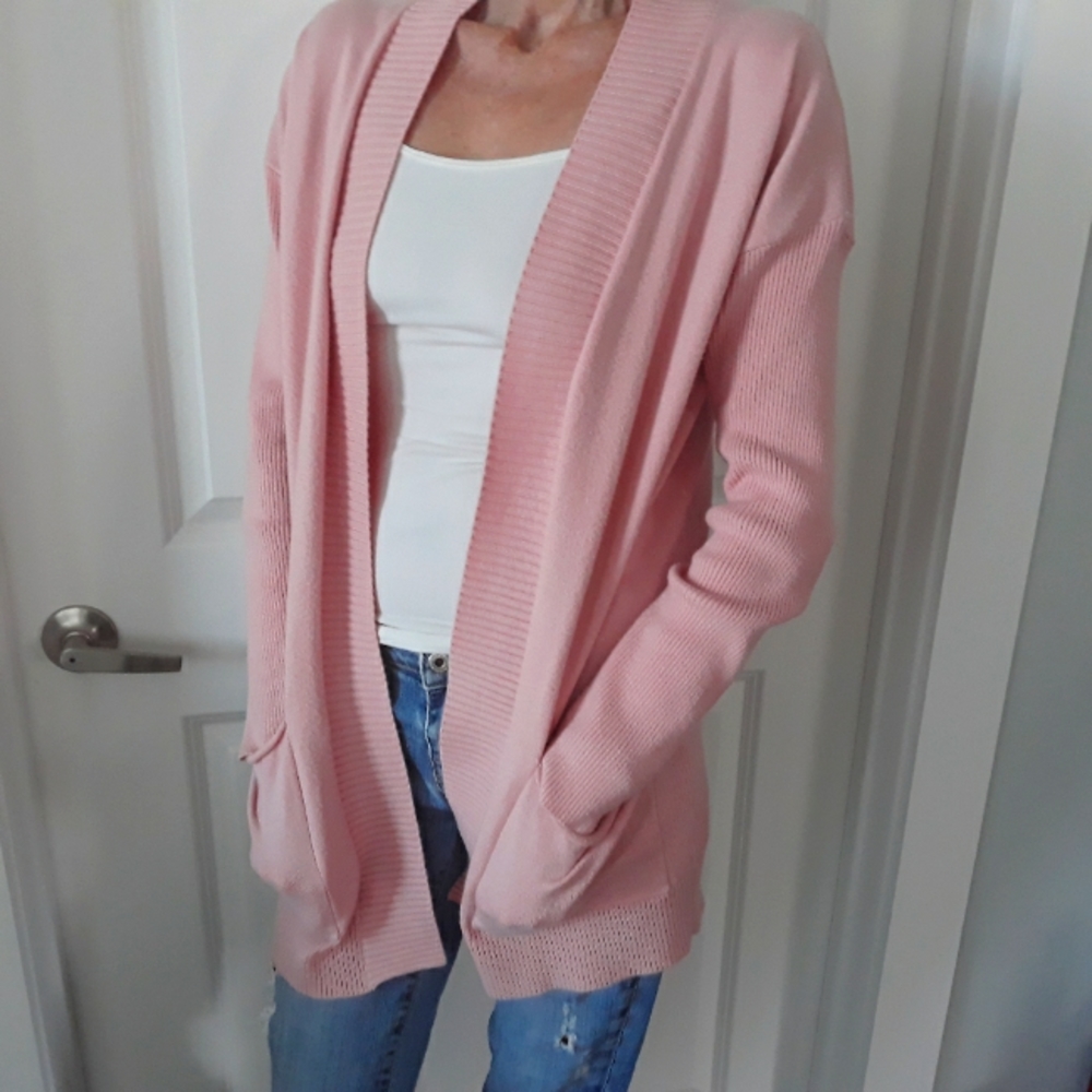 Cardigan Sweaters - Black and Dusty Pink